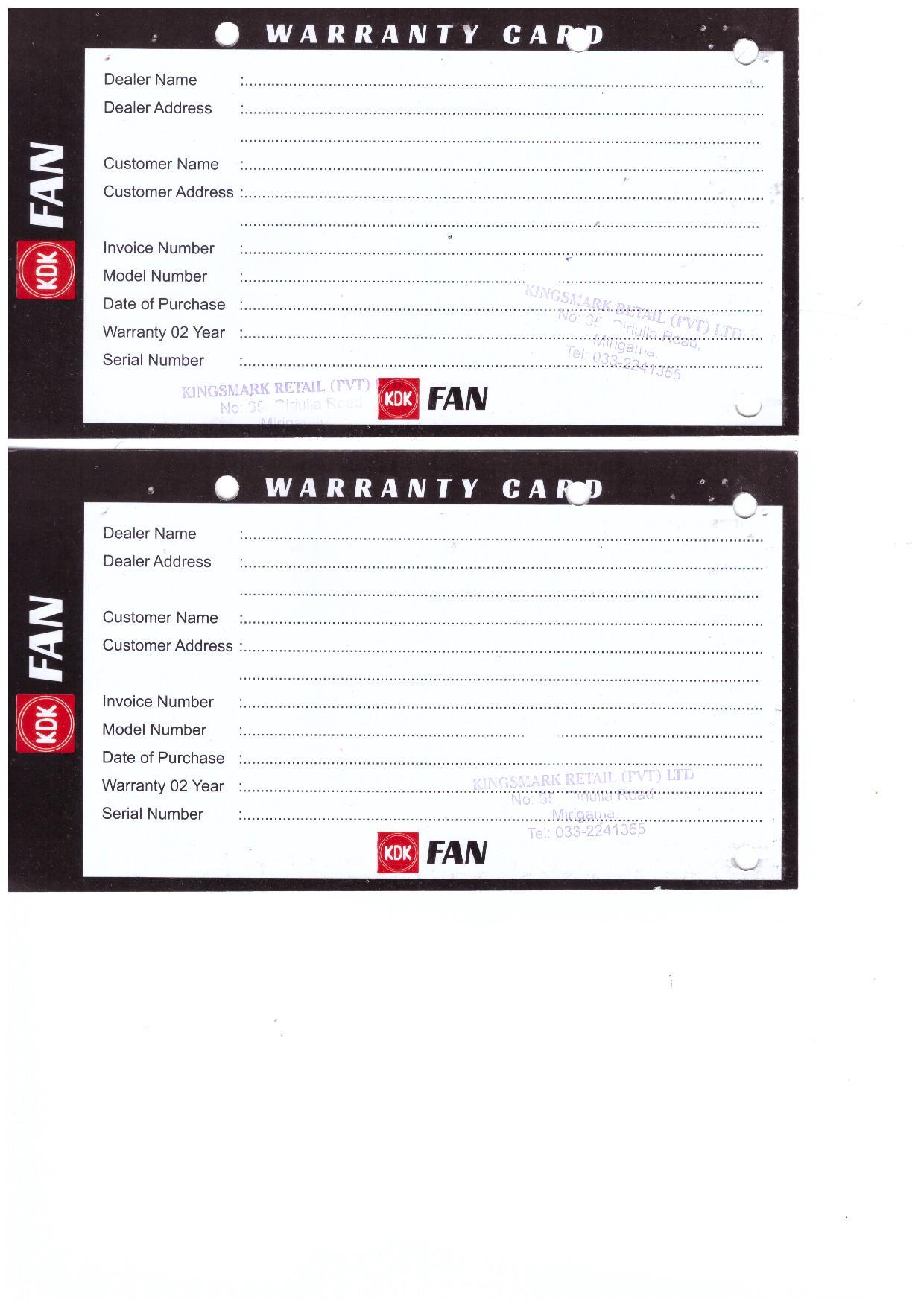 Warranty Front