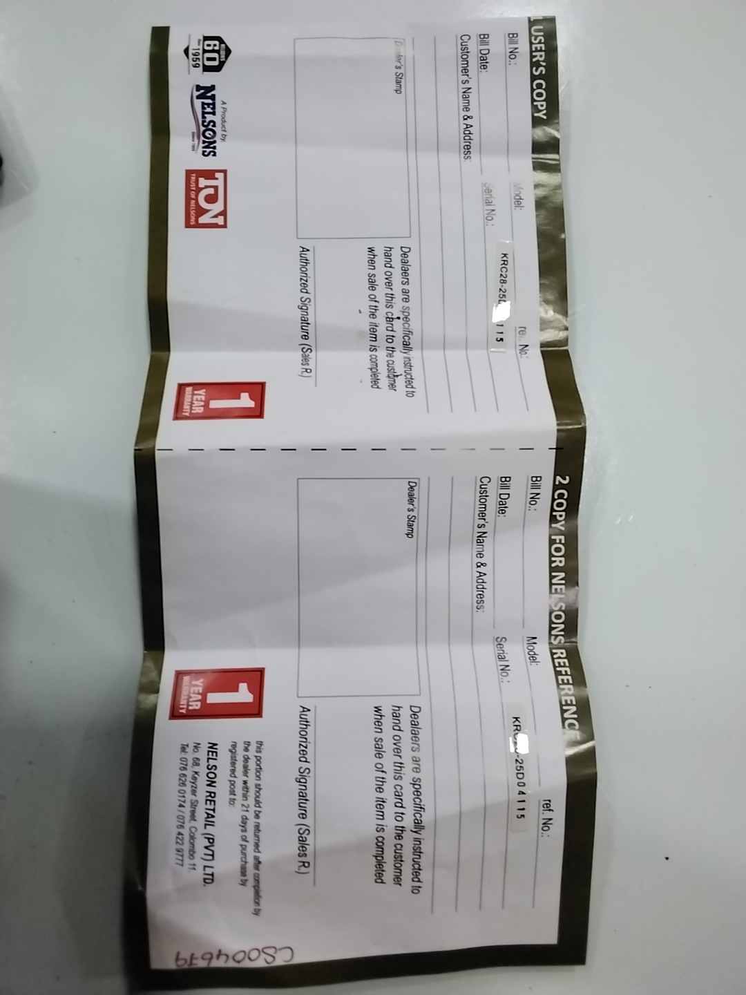 Warranty Front
