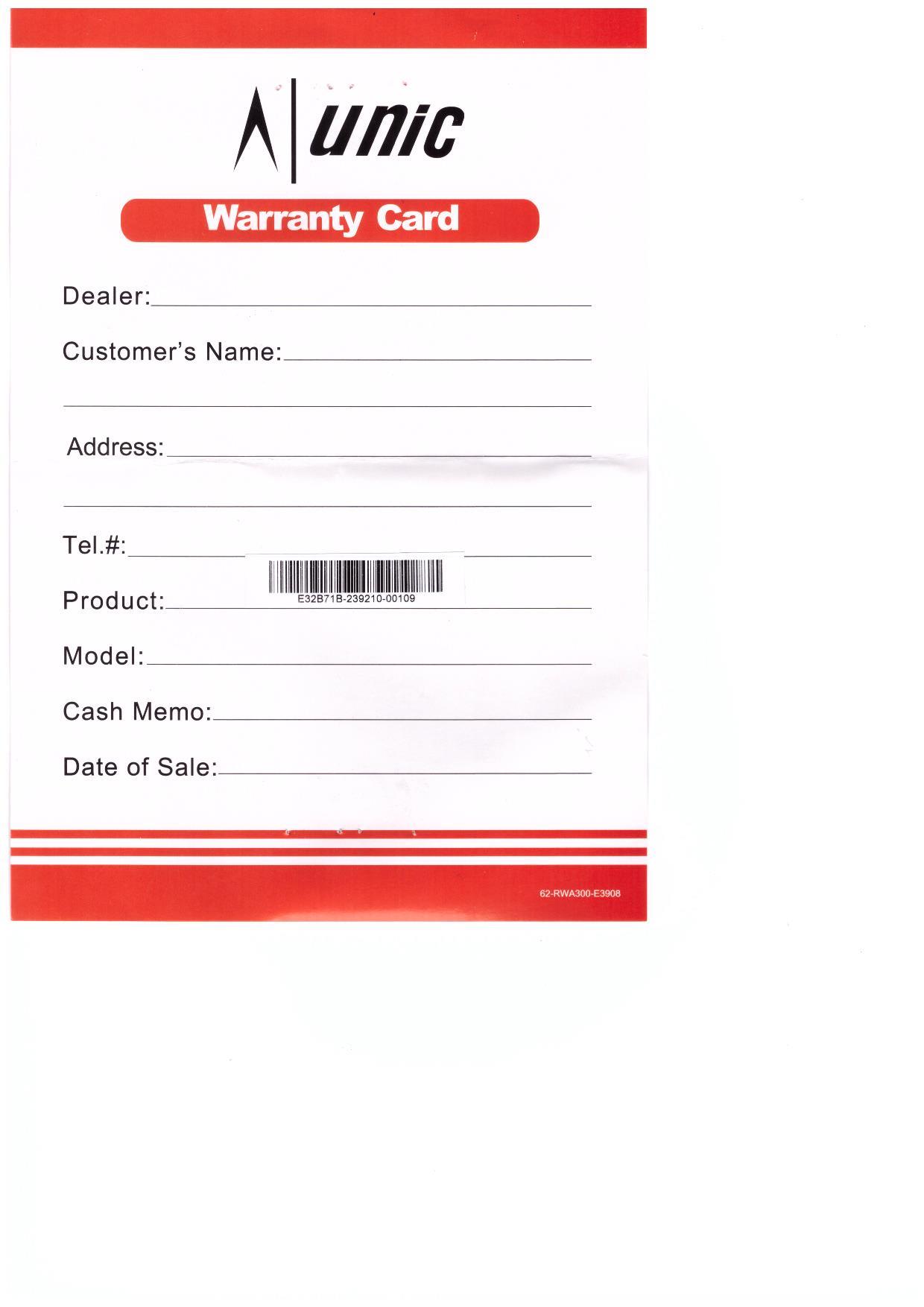 Warranty Front