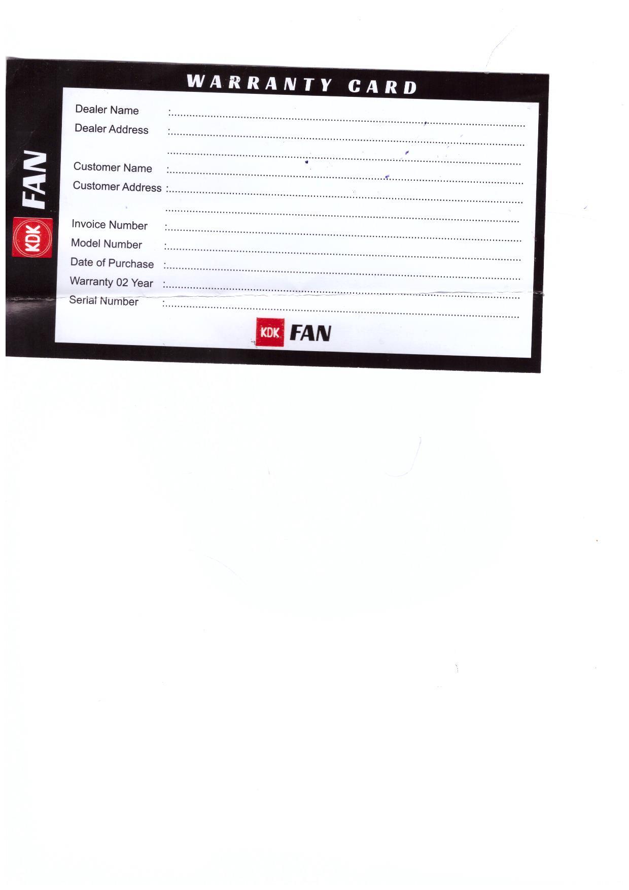 Warranty Front