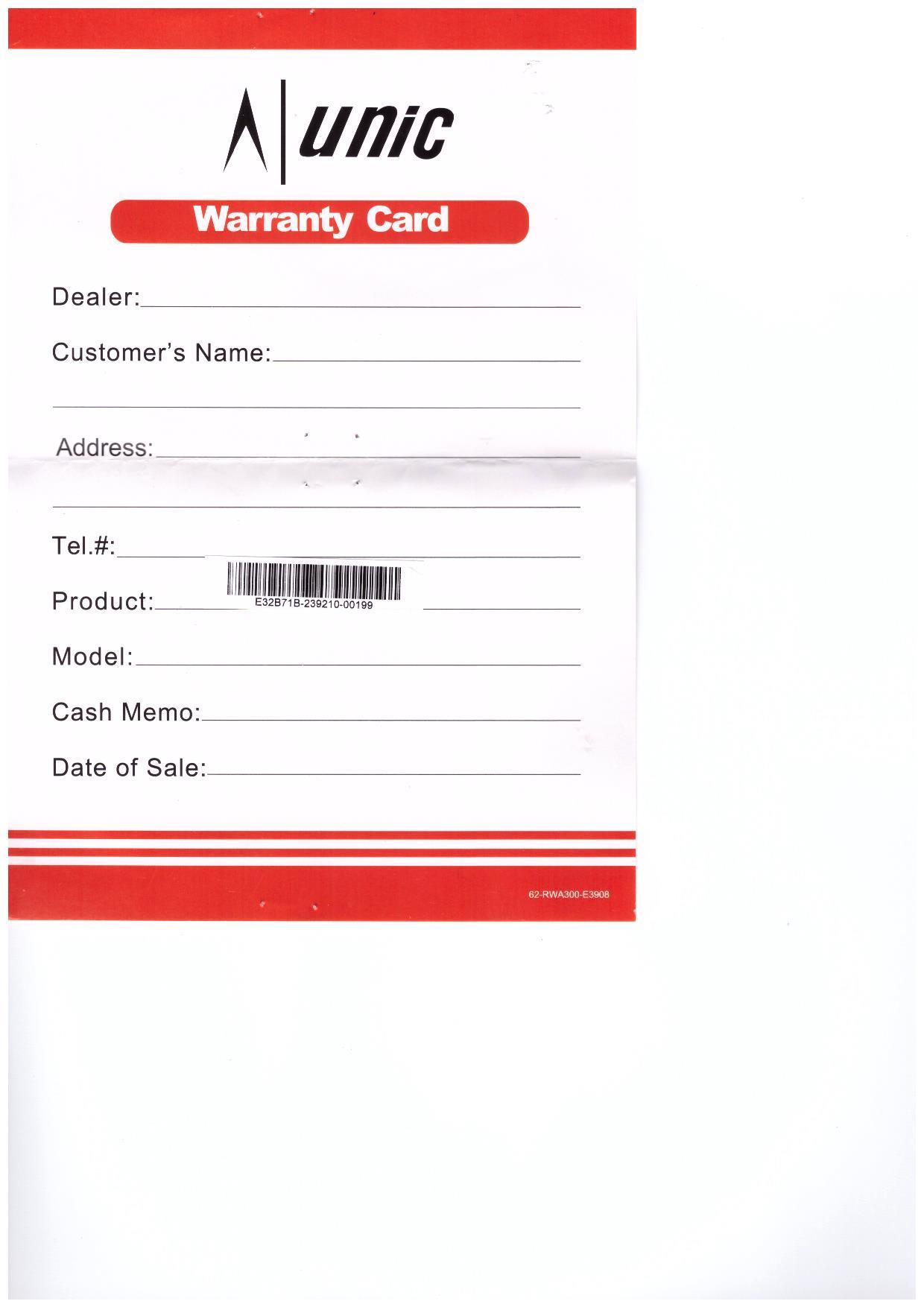 Warranty Front