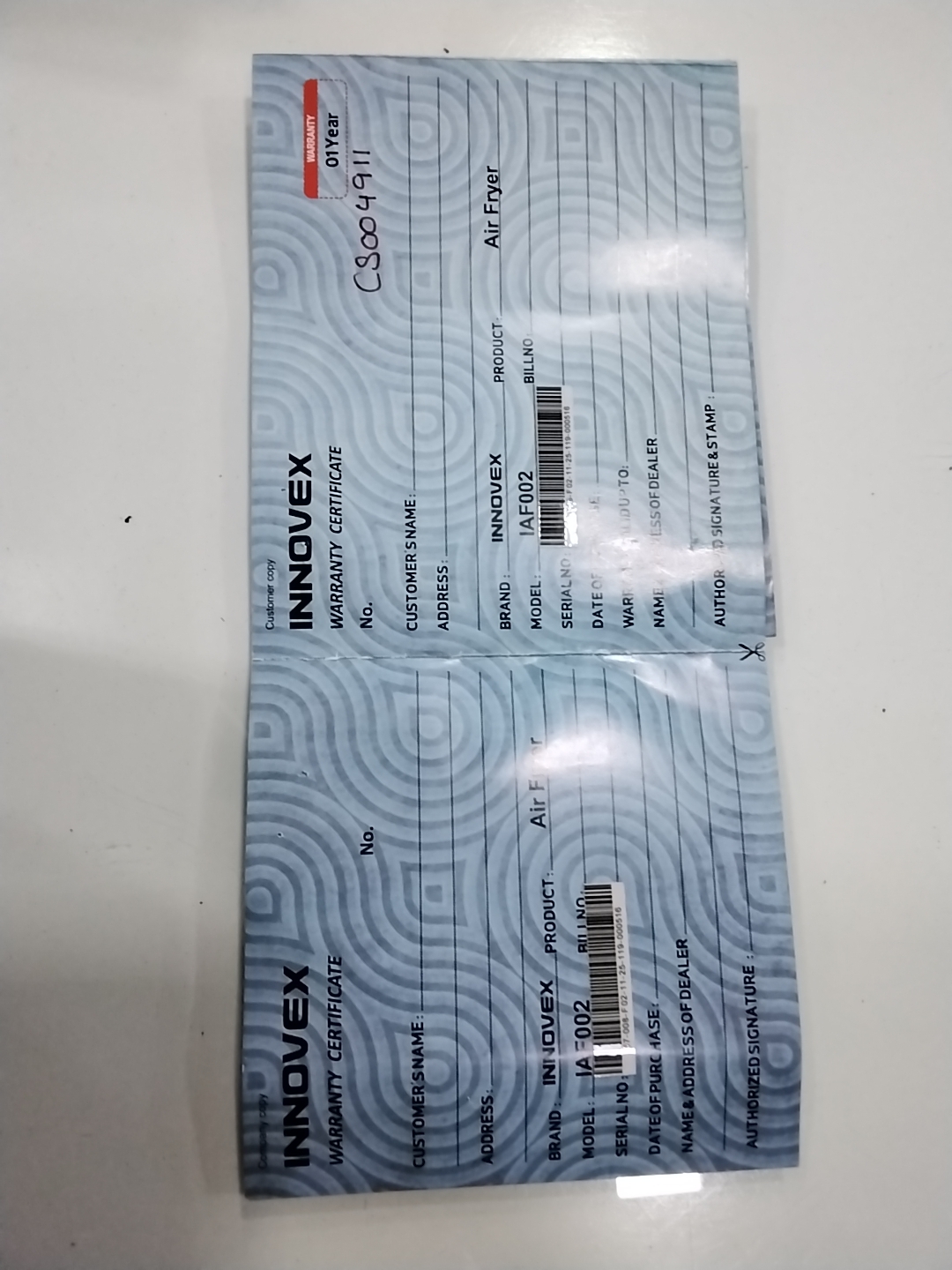 Warranty Front