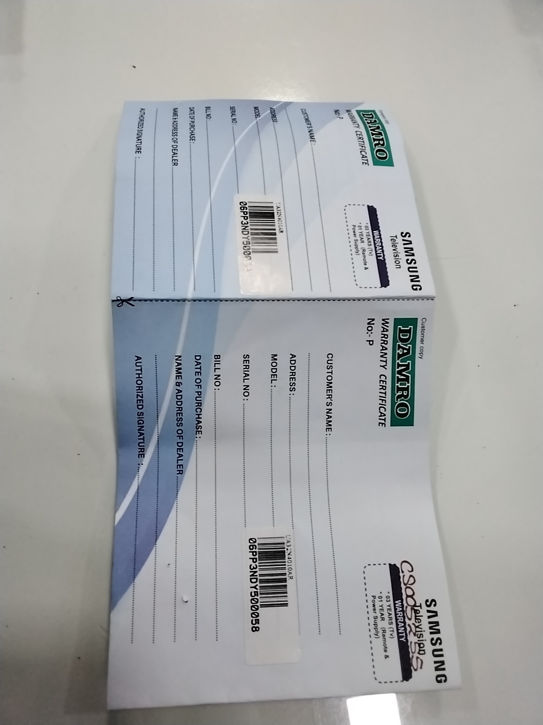 Warranty Front