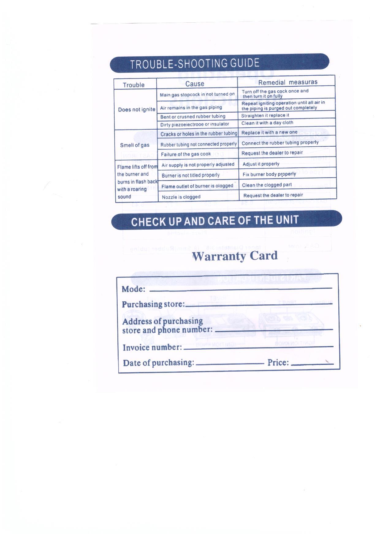 Warranty Front