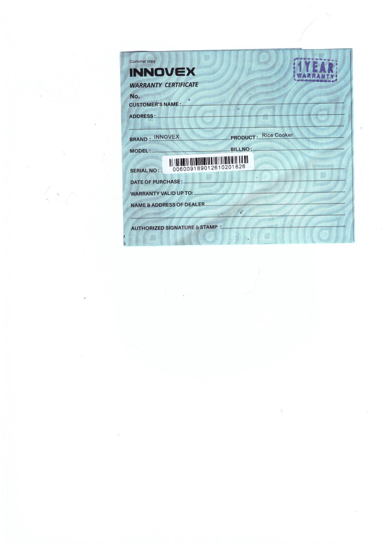 Warranty Front
