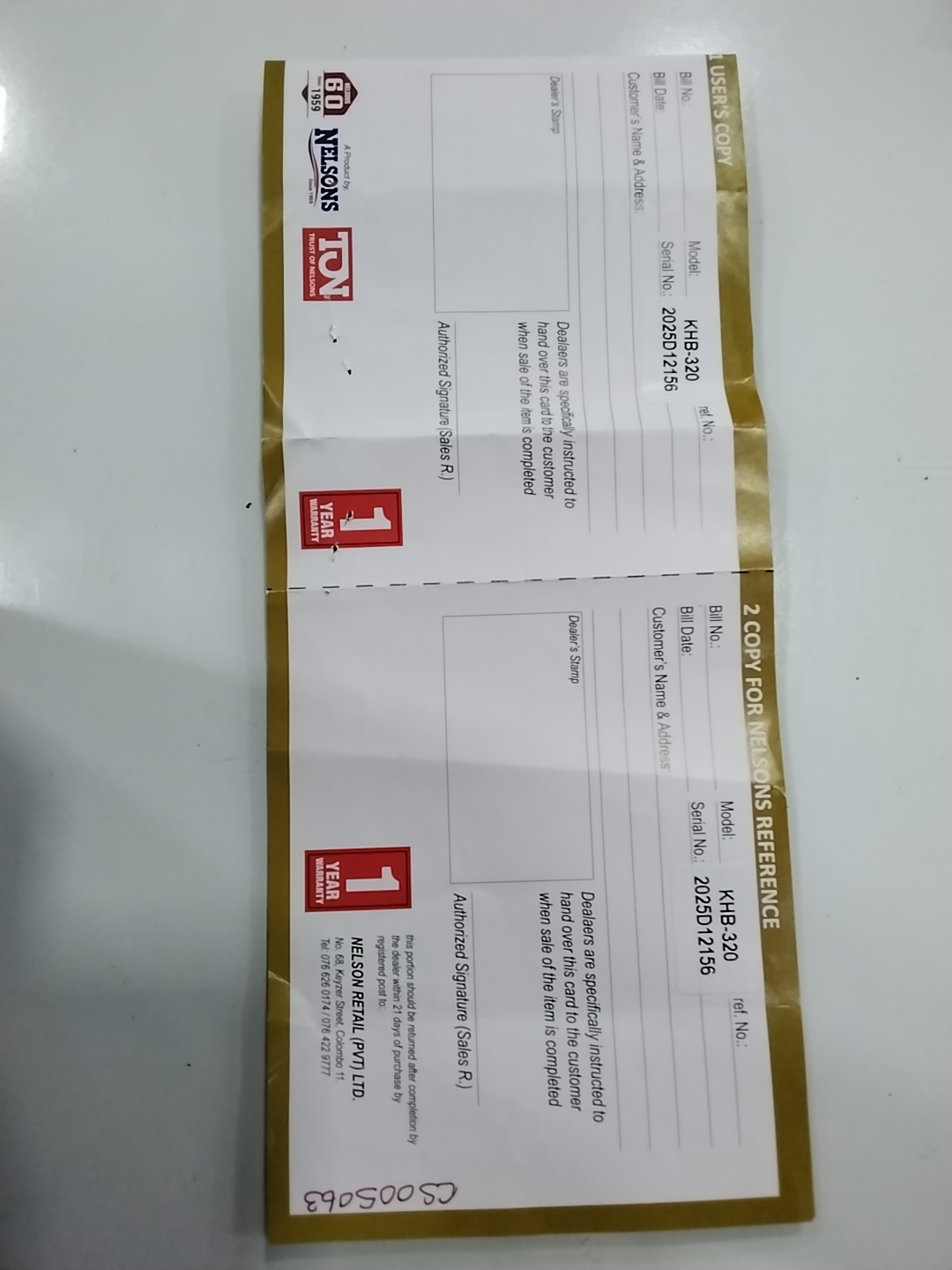 Warranty Front