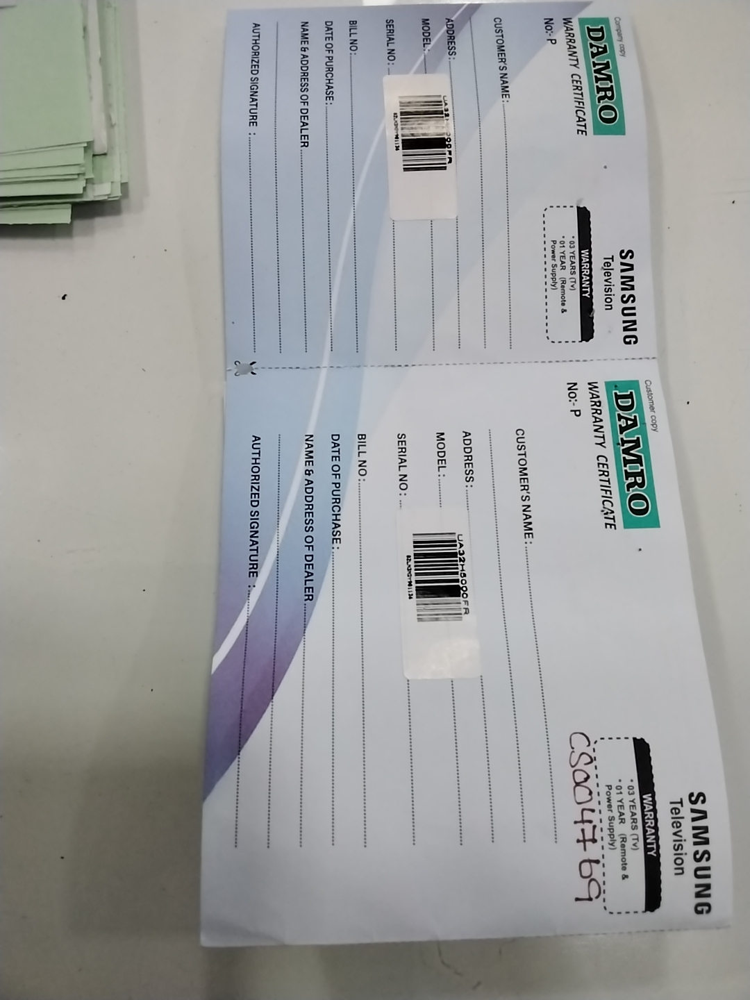 Warranty Front
