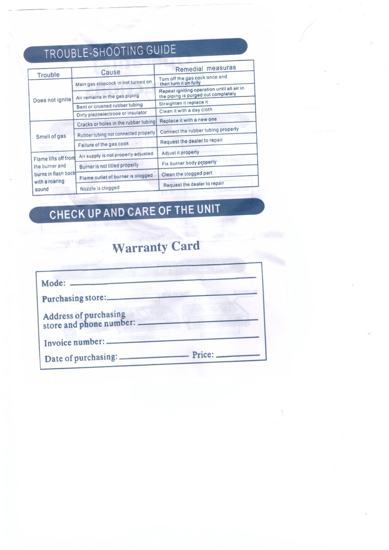 Warranty Front