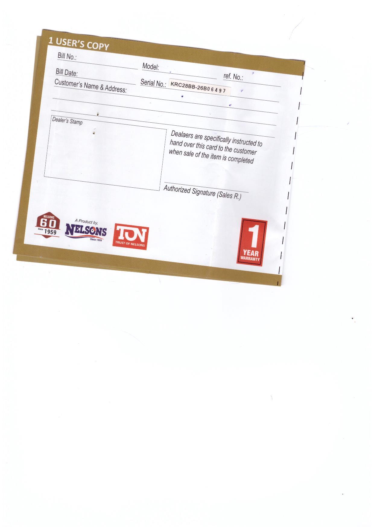Warranty Front