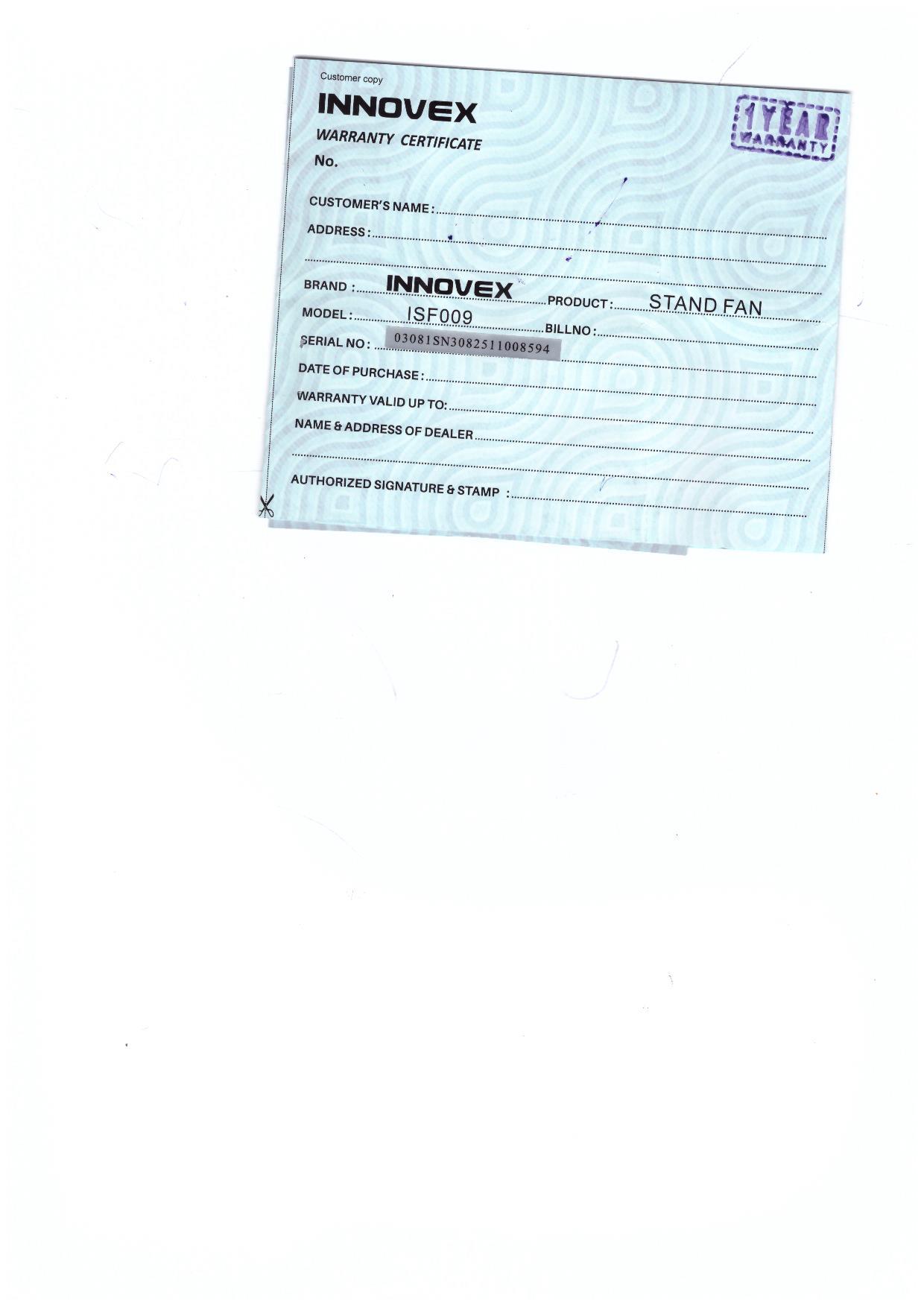 Warranty Front
