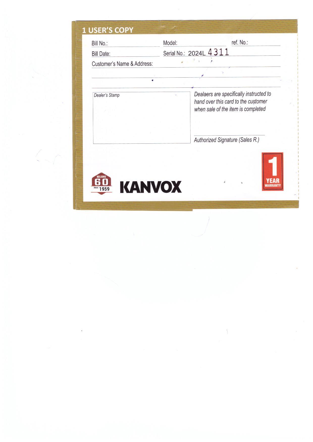 Warranty Front