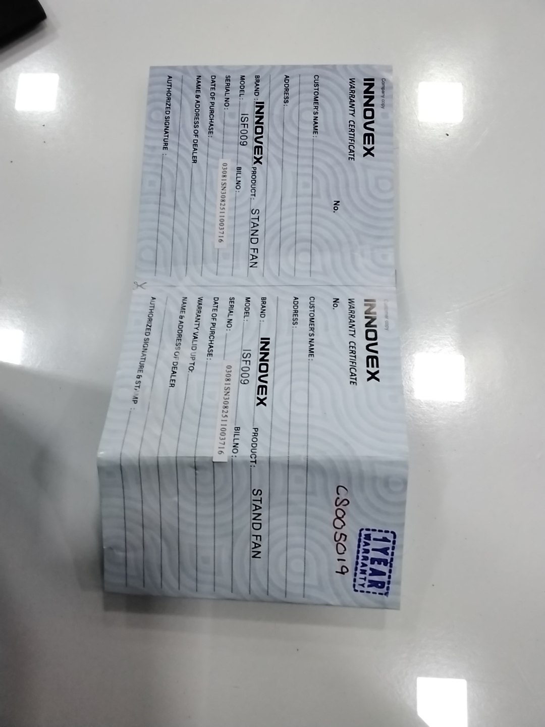 Warranty Front