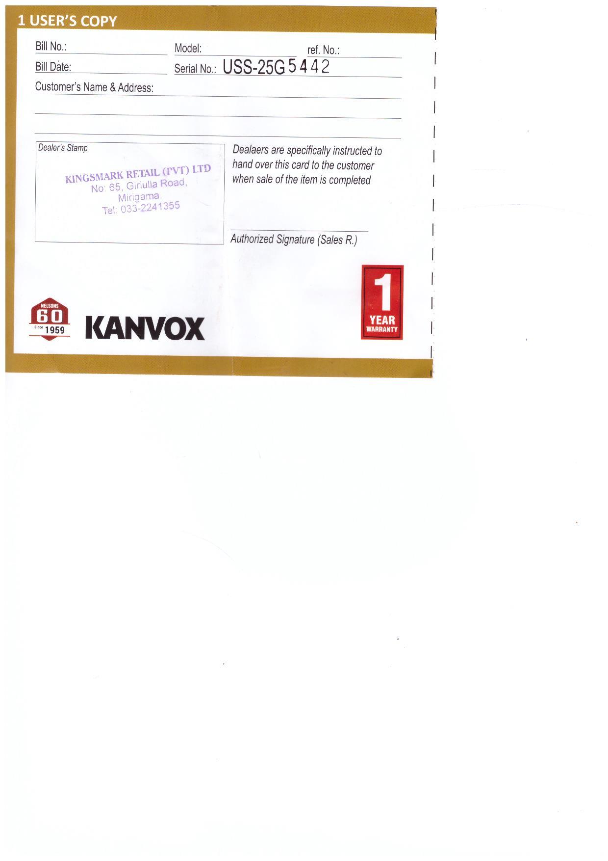 Warranty Front