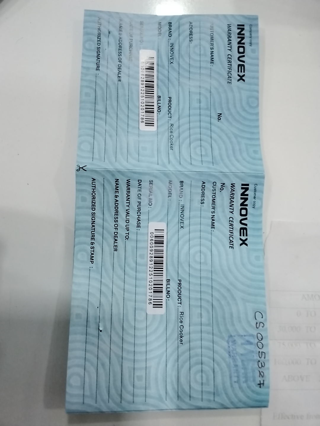 Warranty Front