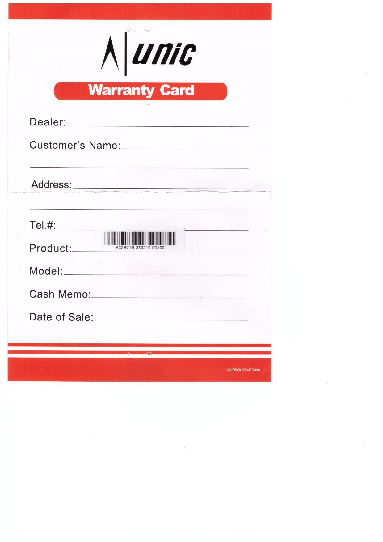 Warranty Front