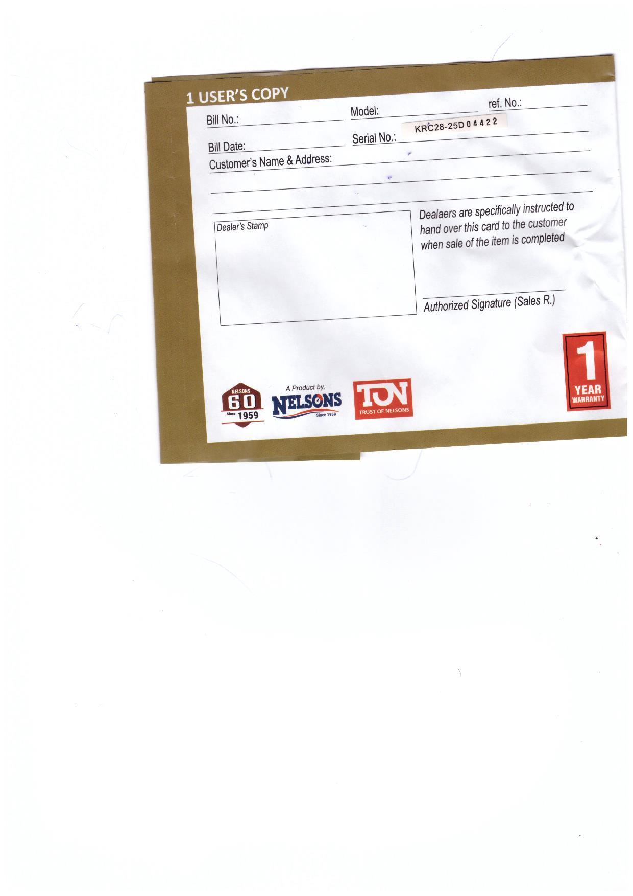 Warranty Front