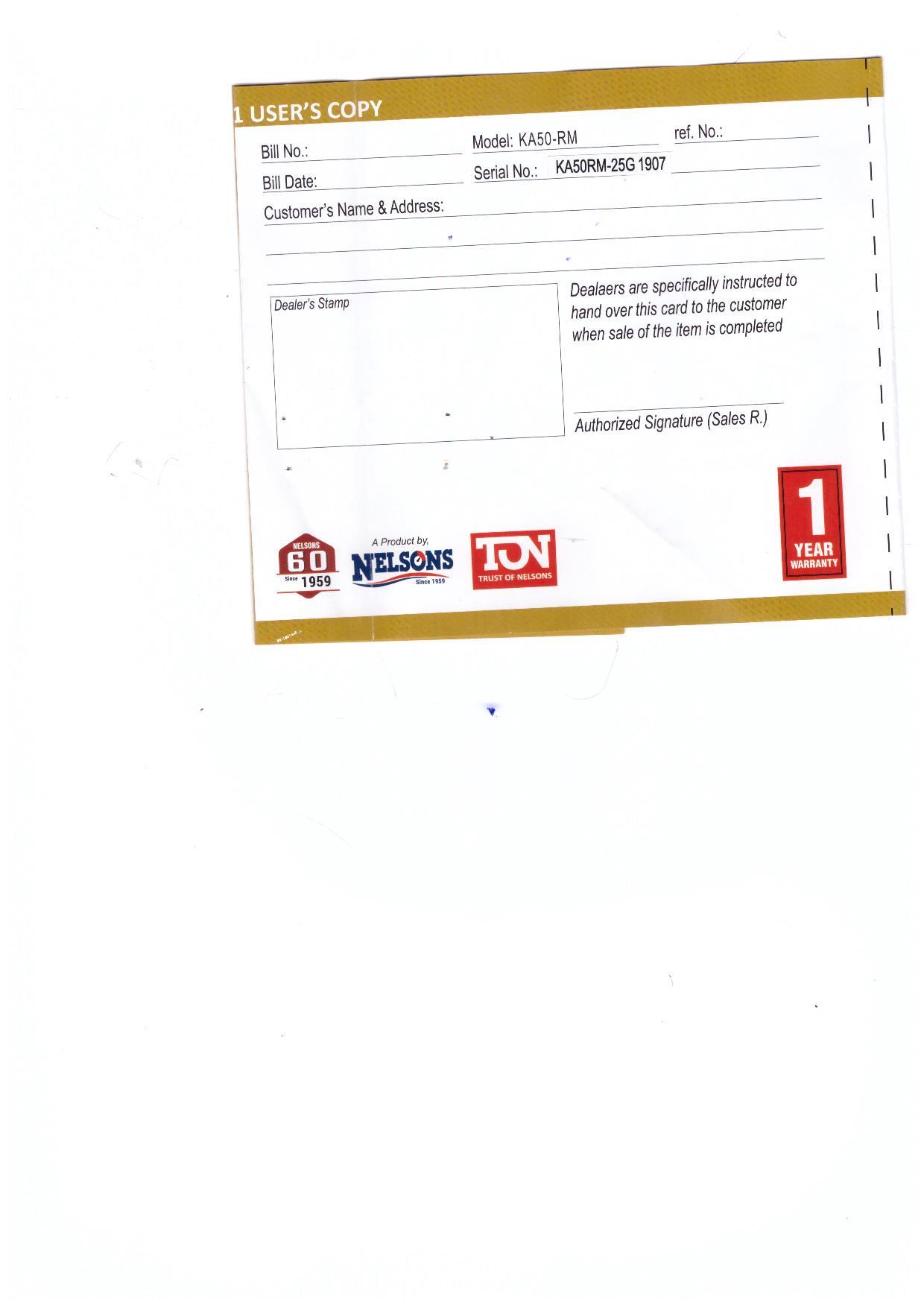 Warranty Front