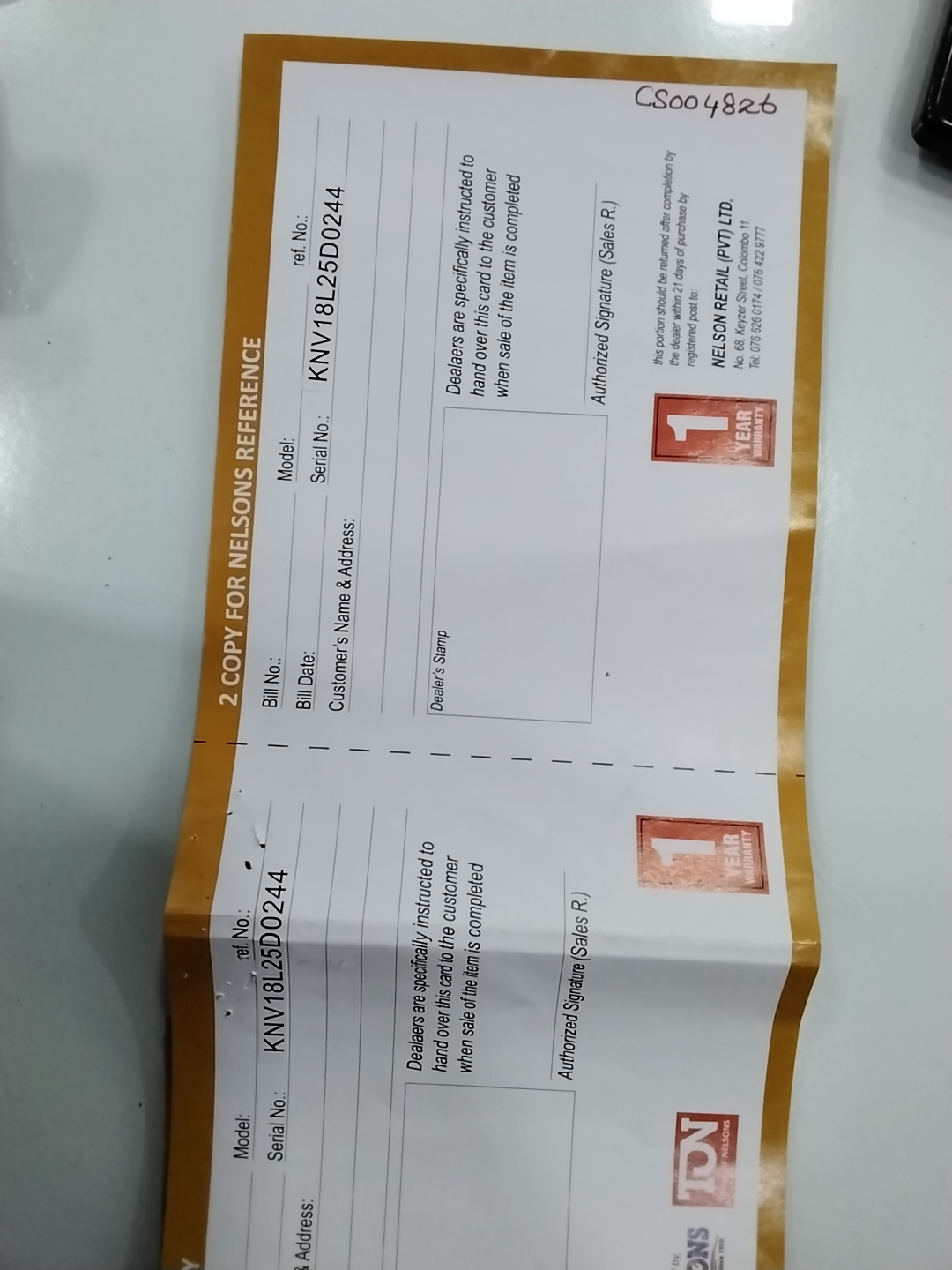 Warranty Front