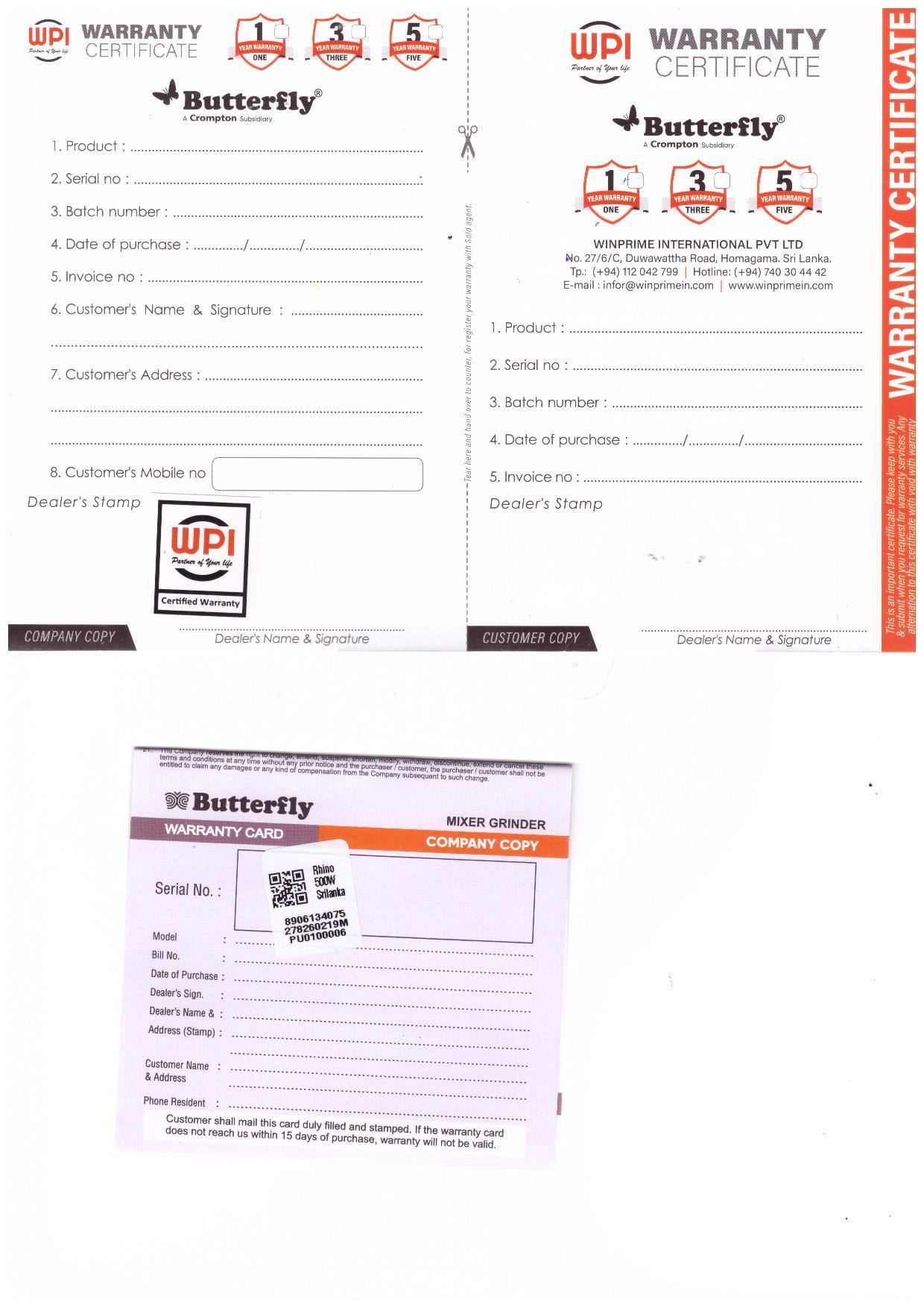 Warranty Front