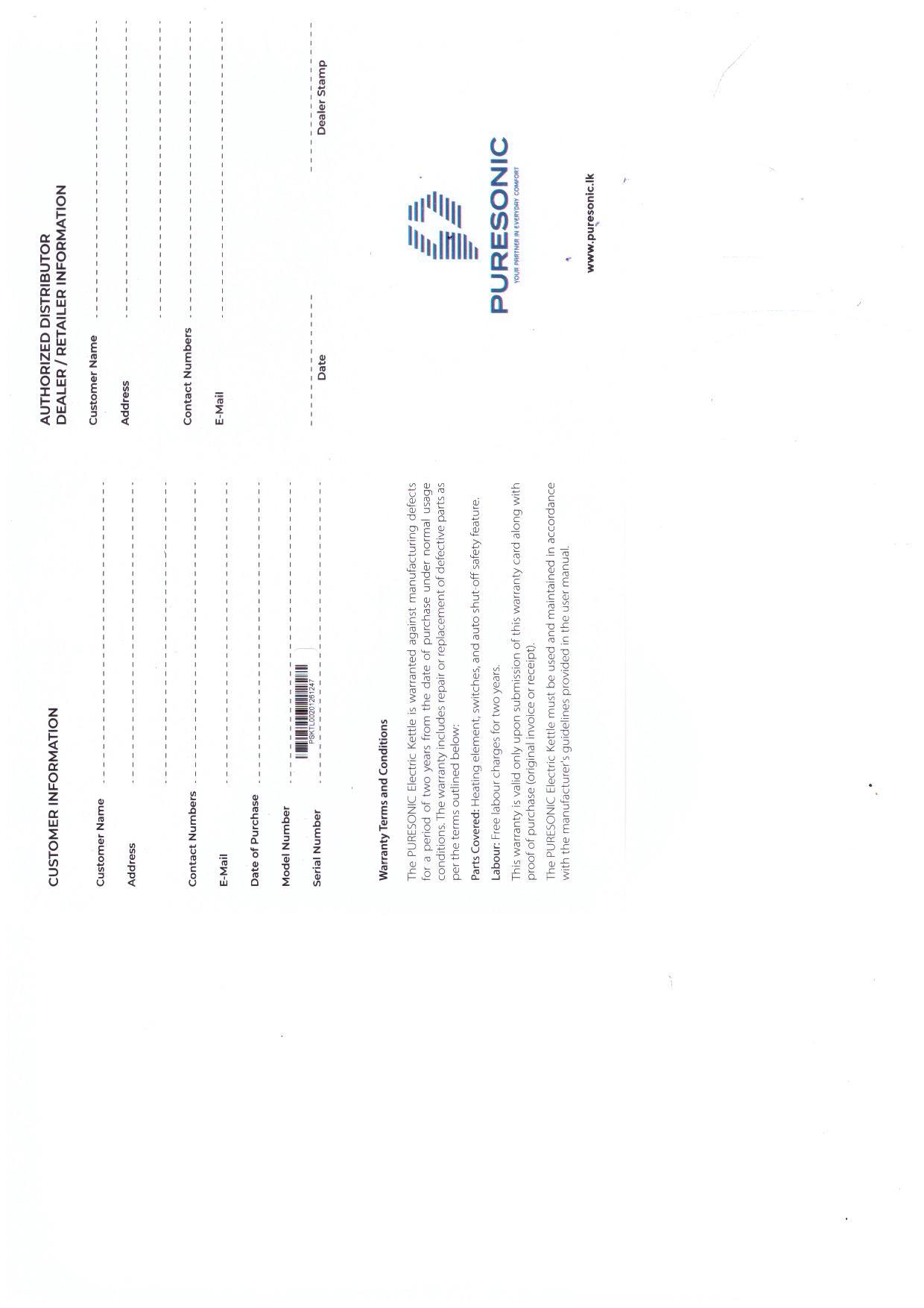 Warranty Front