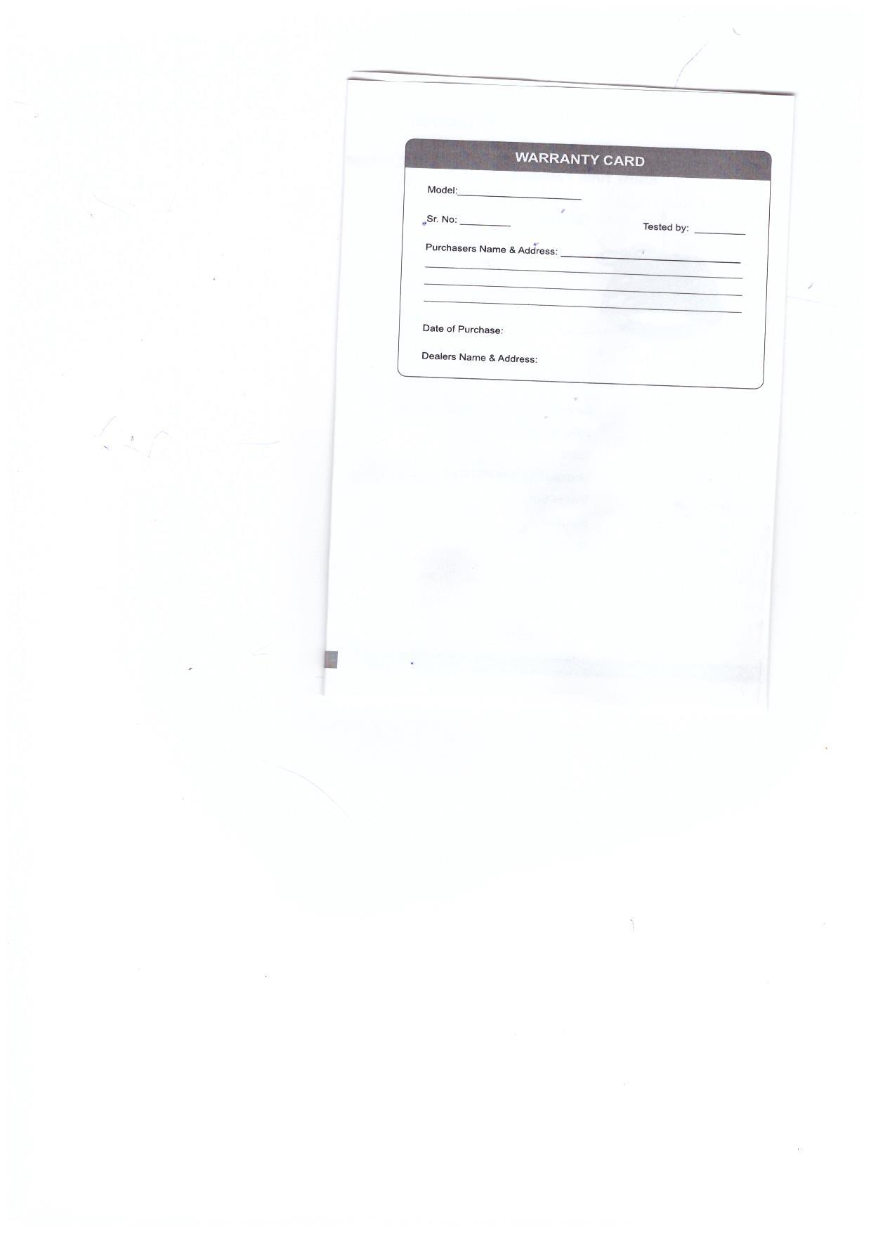 Warranty Front