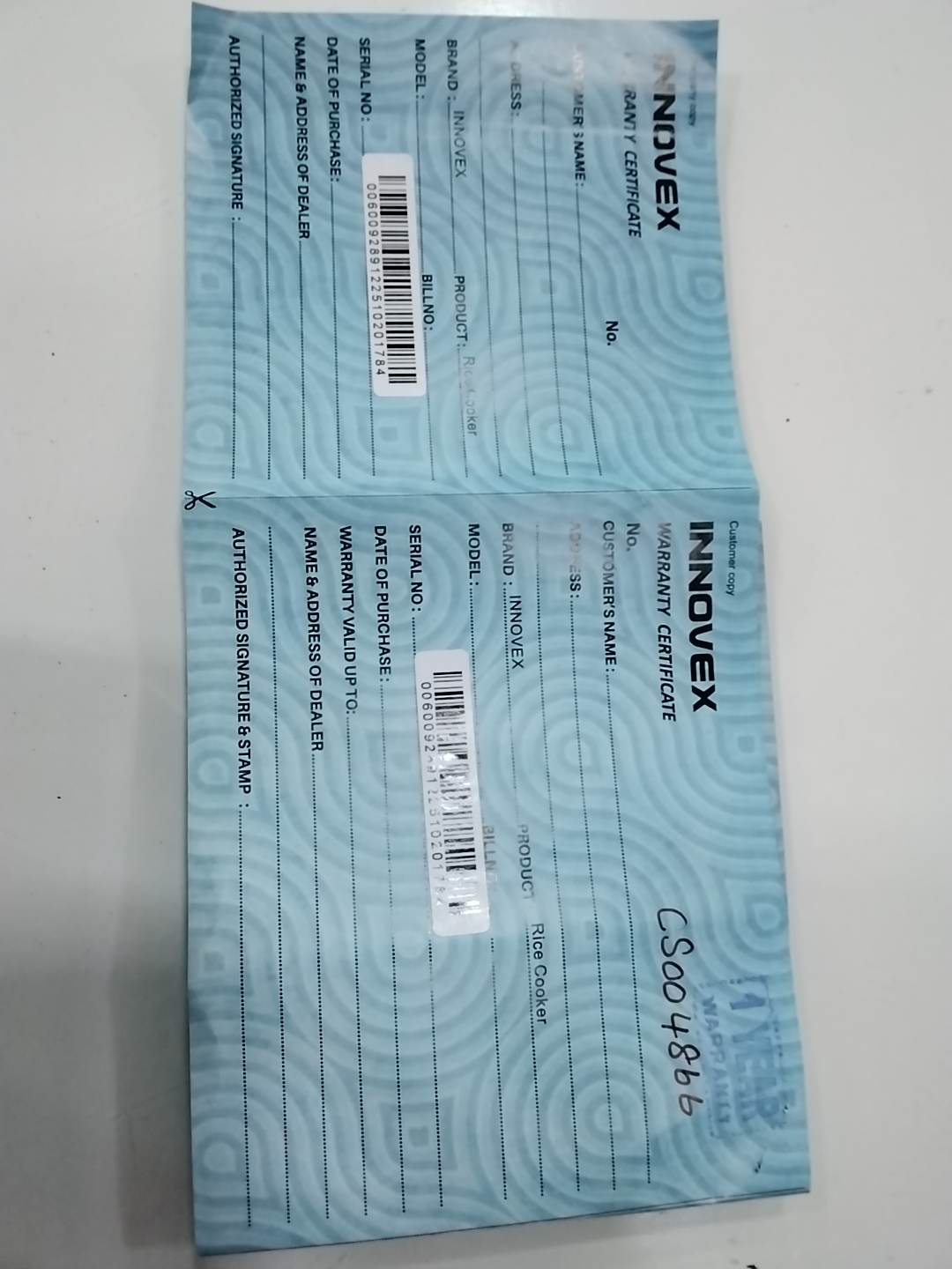 Warranty Front