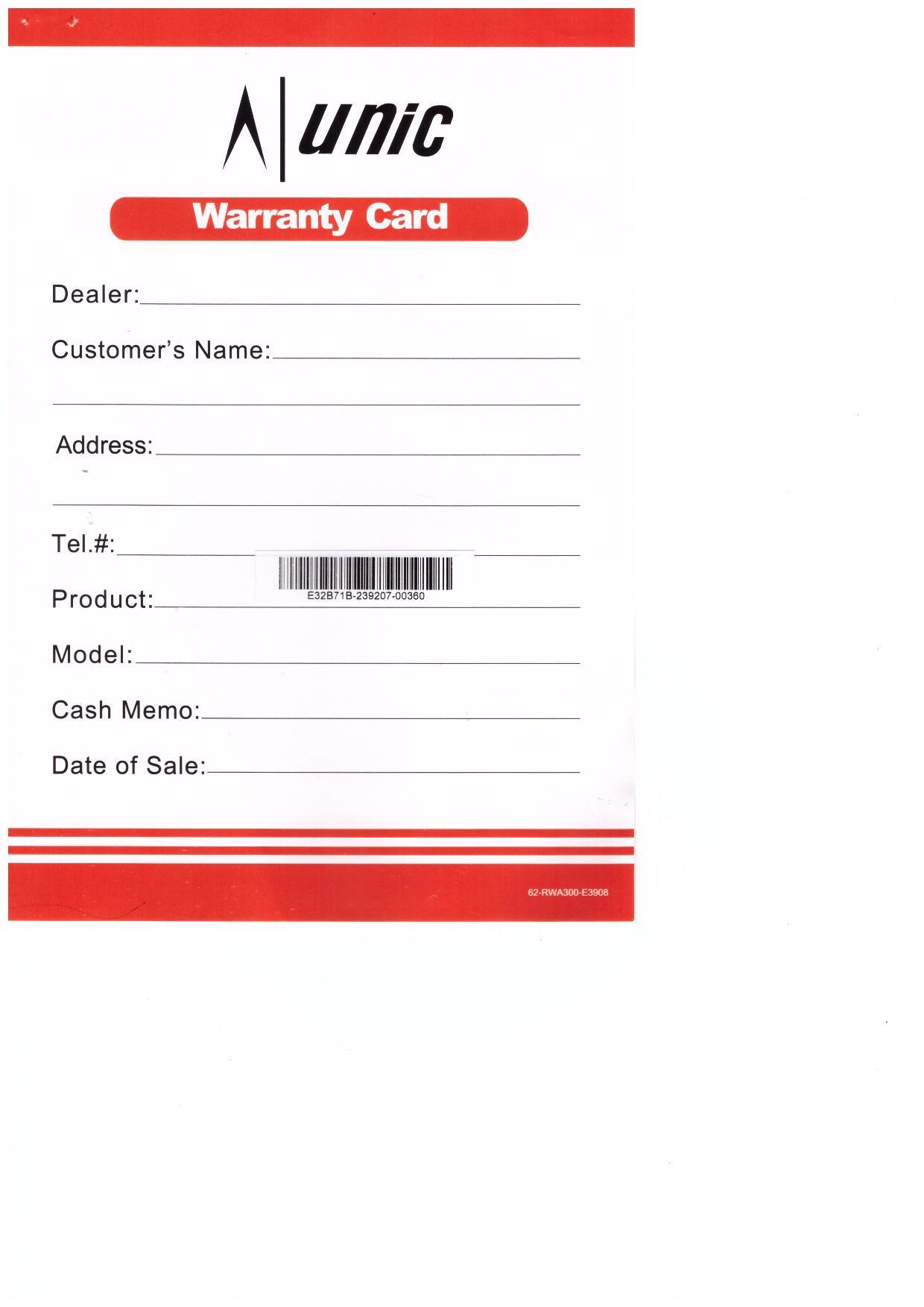 Warranty Front