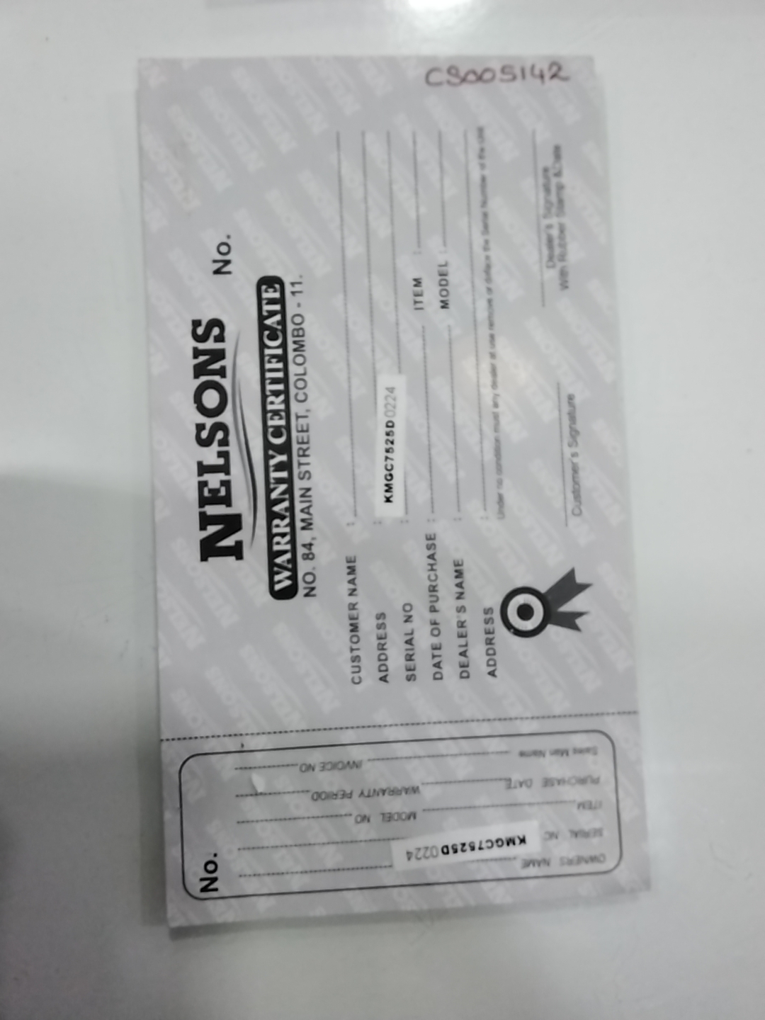 Warranty Front
