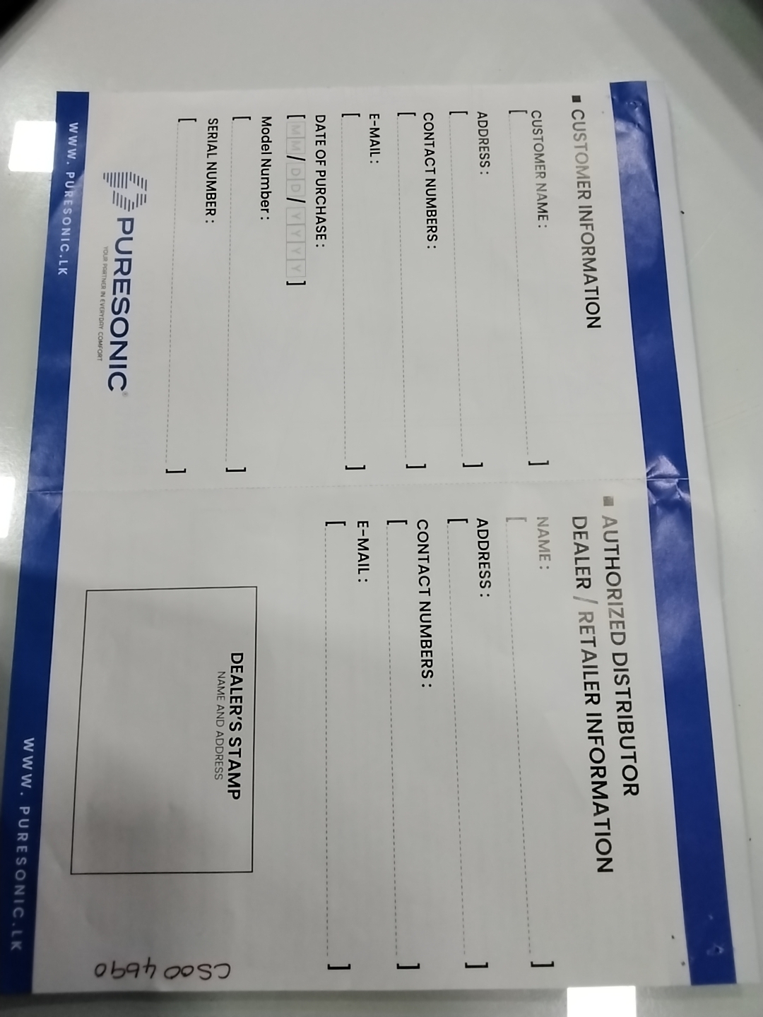 Warranty Front