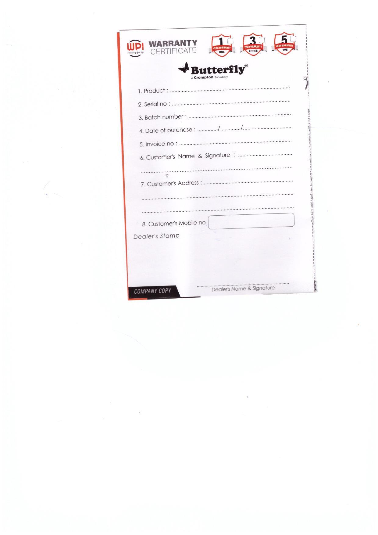 Warranty Front