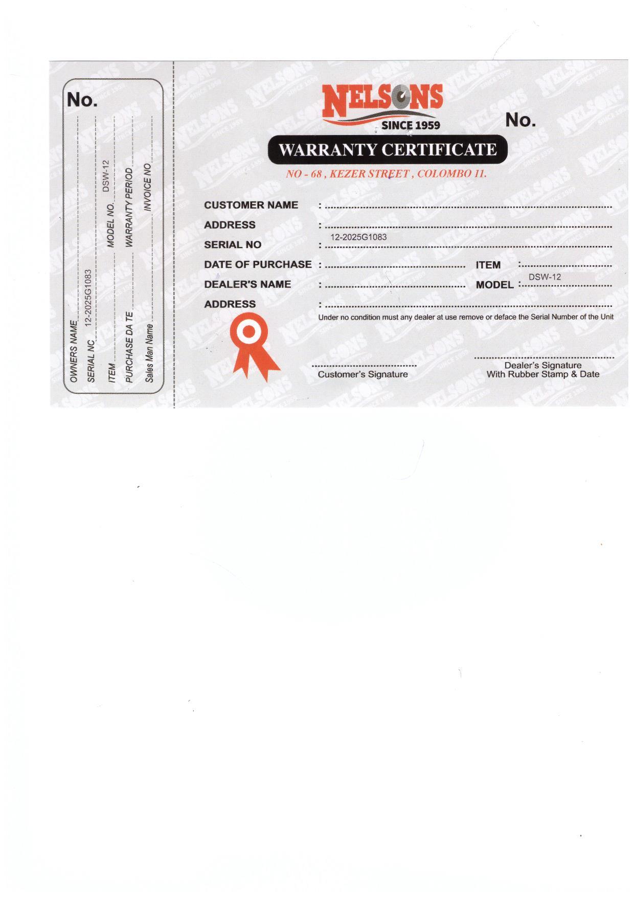 Warranty Front