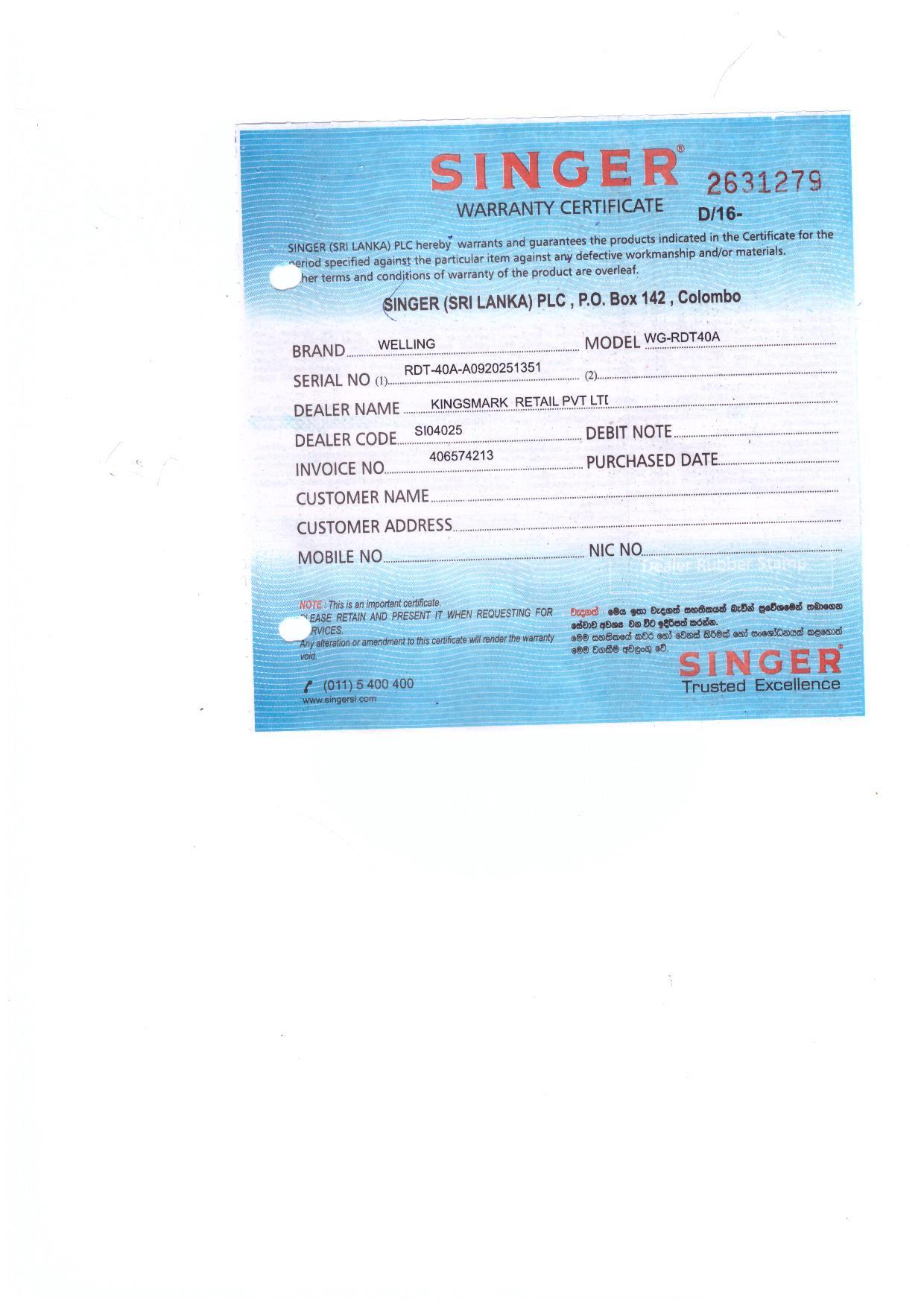 Warranty Front