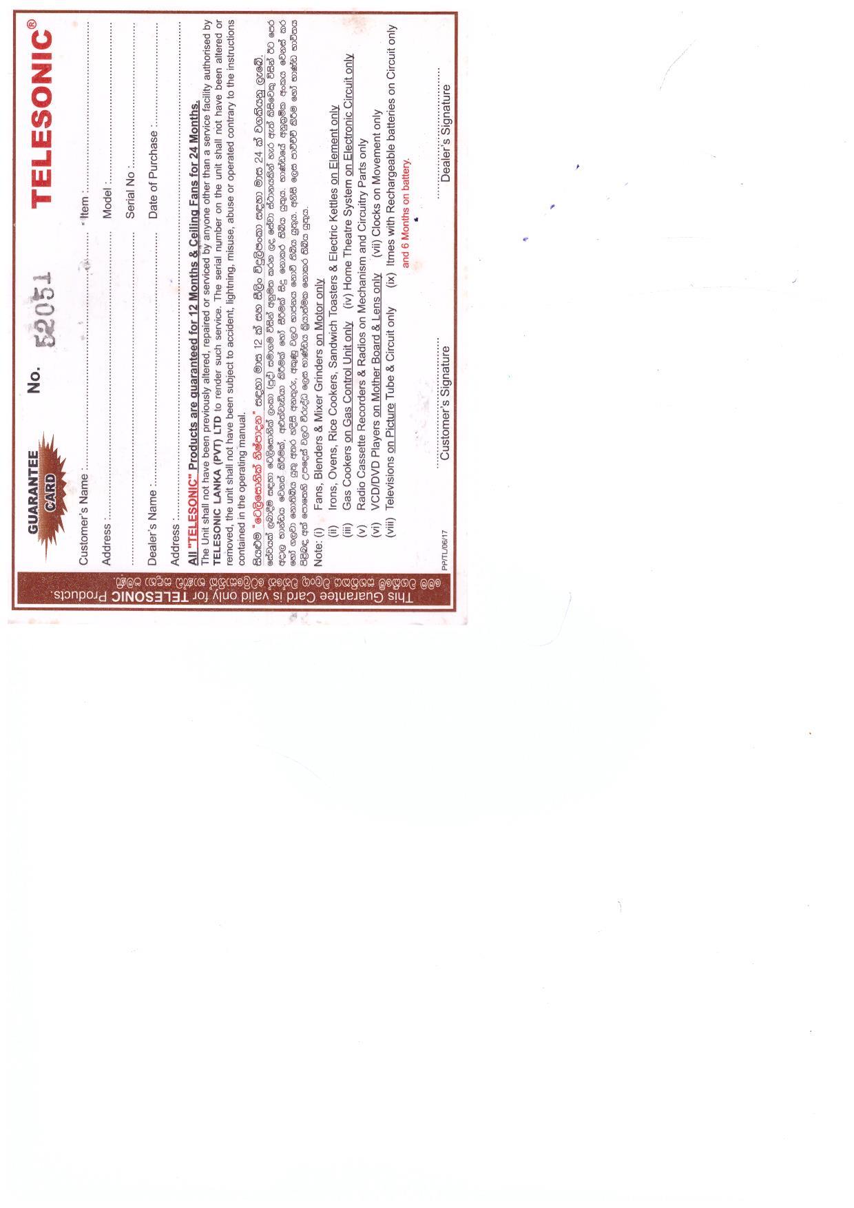 Warranty Front