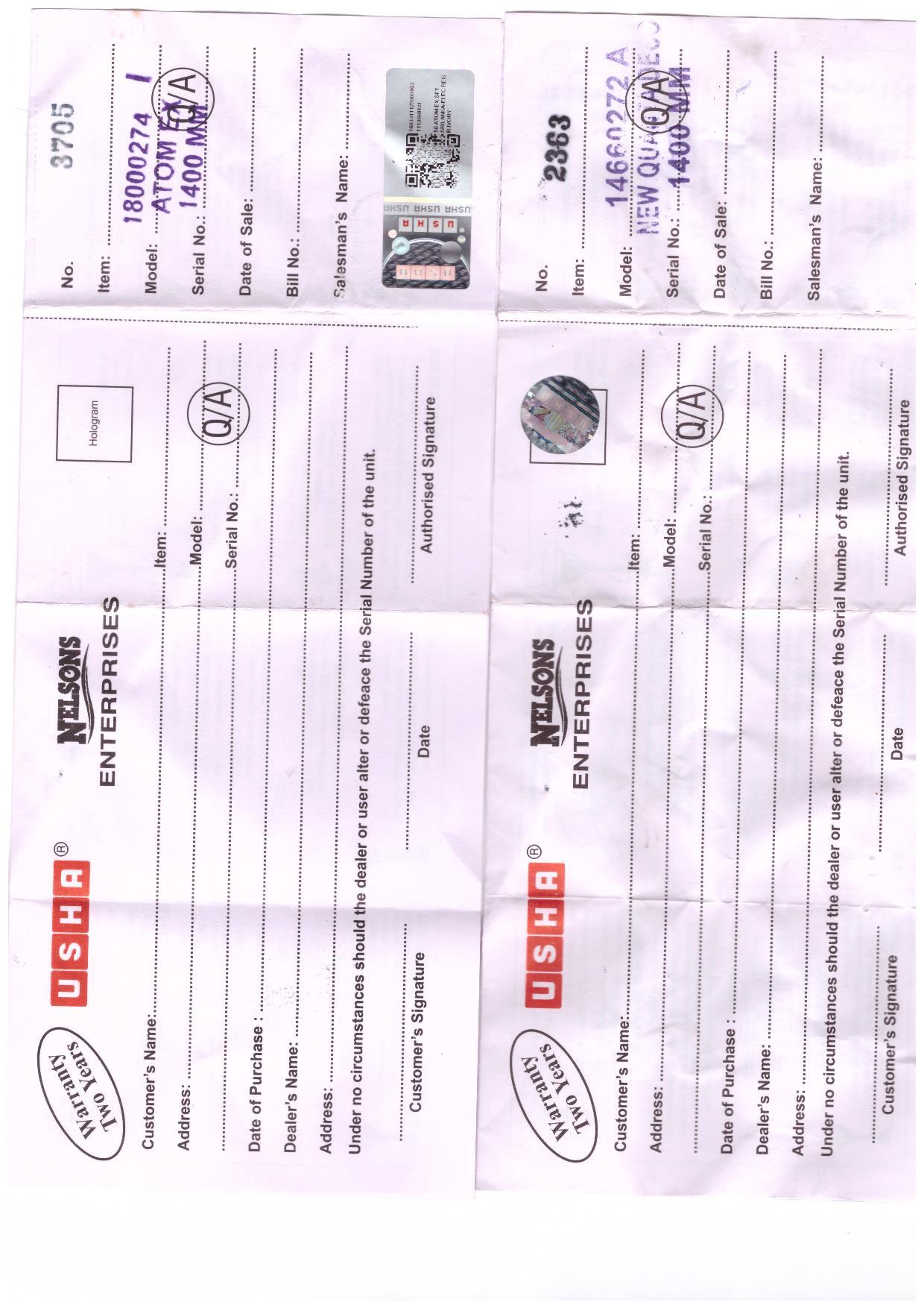 Warranty Front