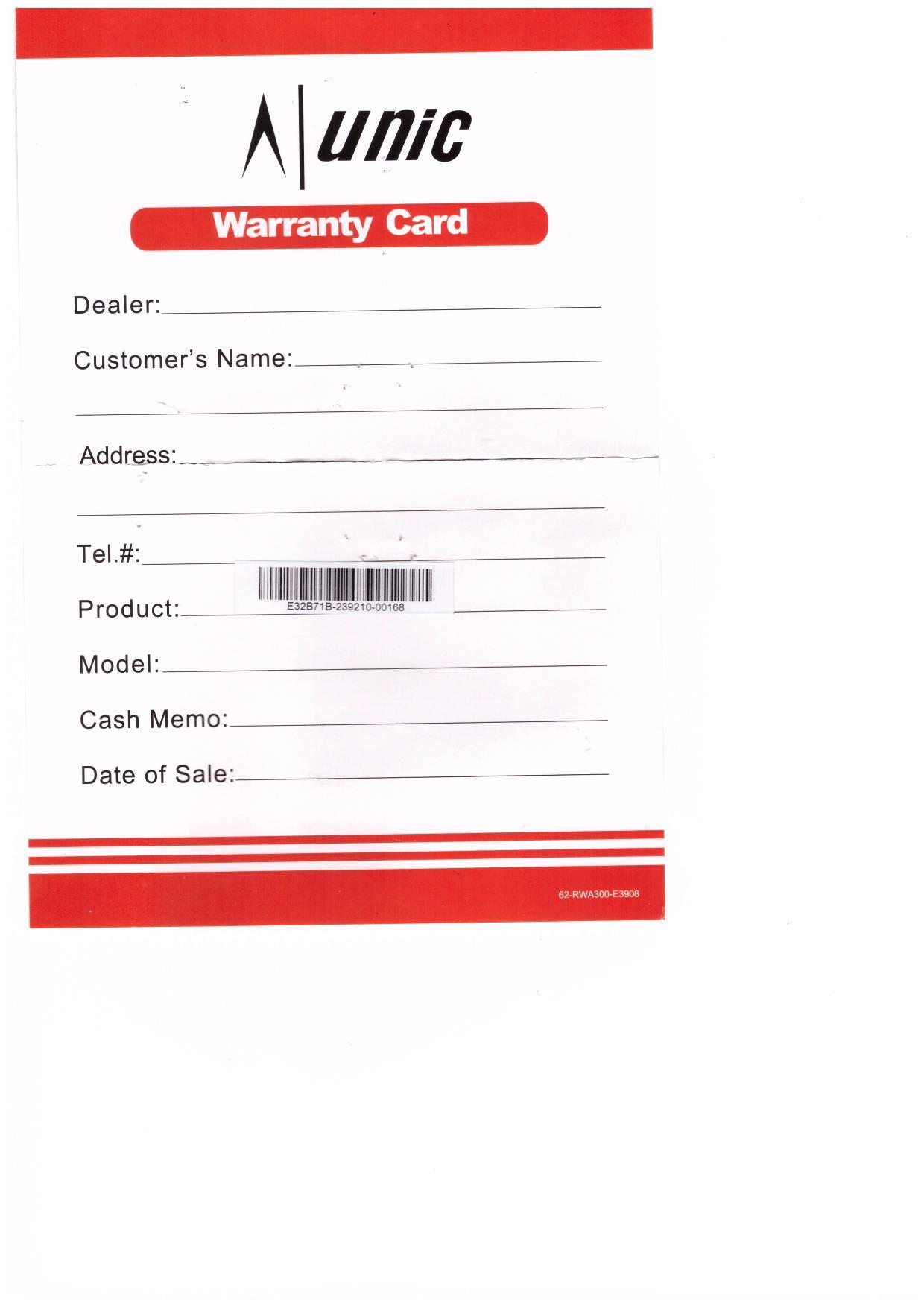 Warranty Front