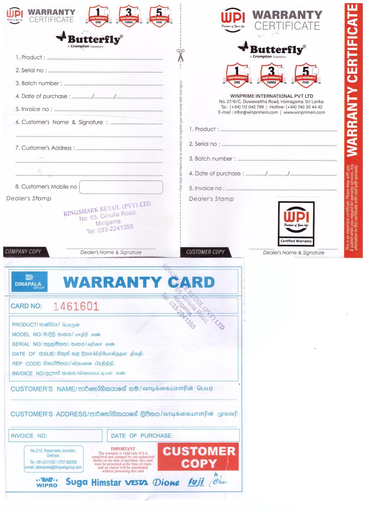 Warranty Front