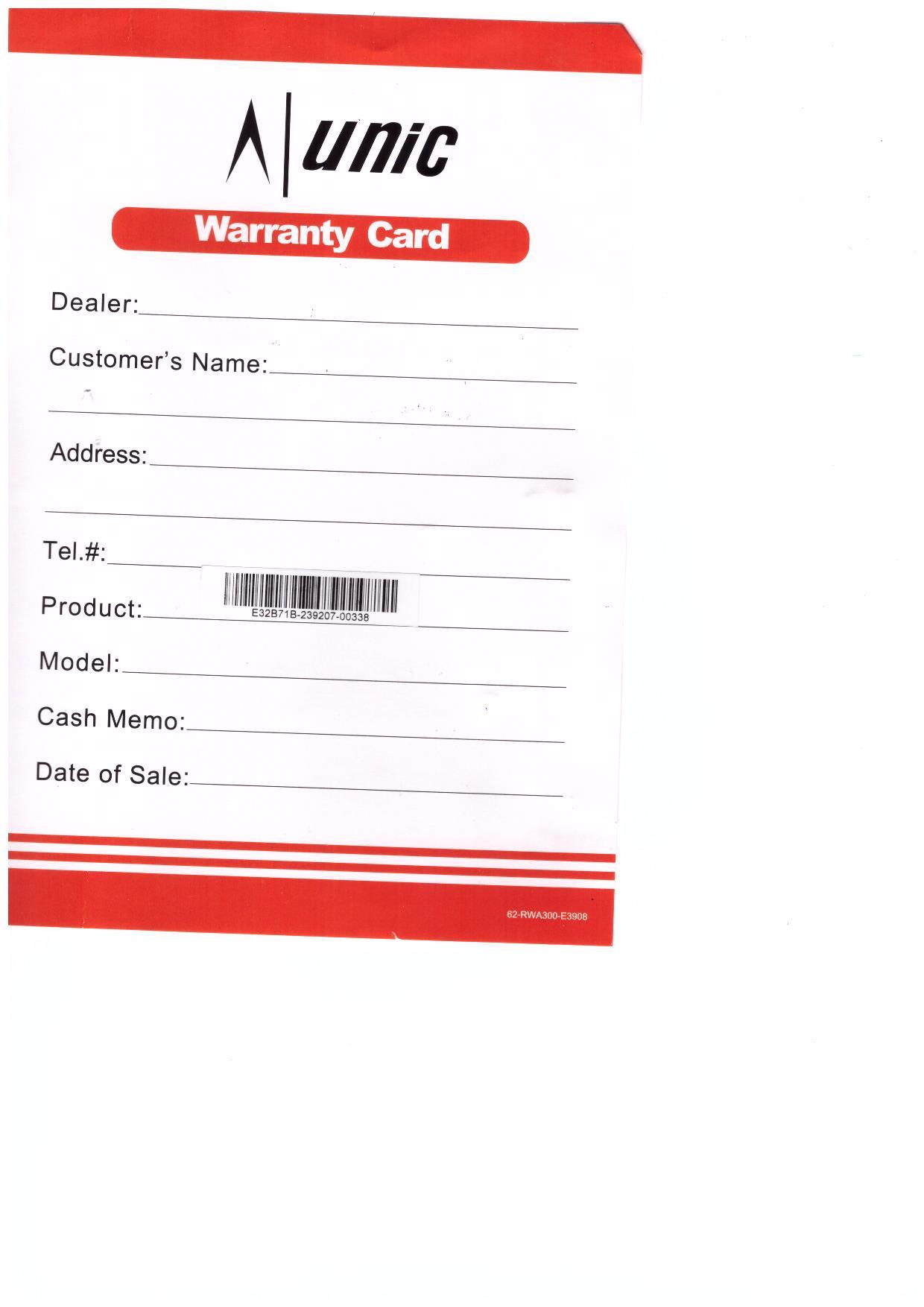 Warranty Front