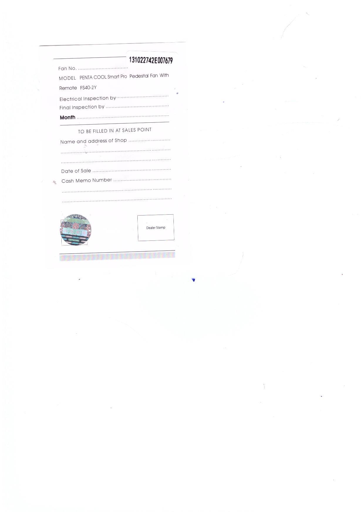 Warranty Front