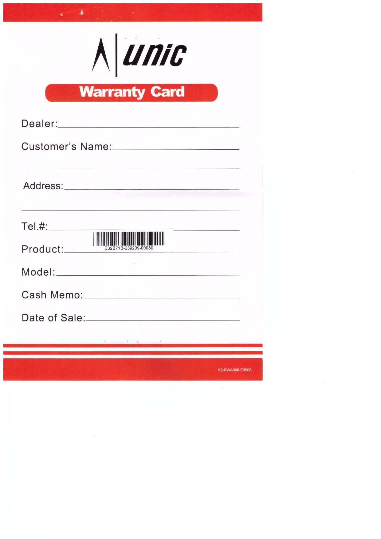 Warranty Front