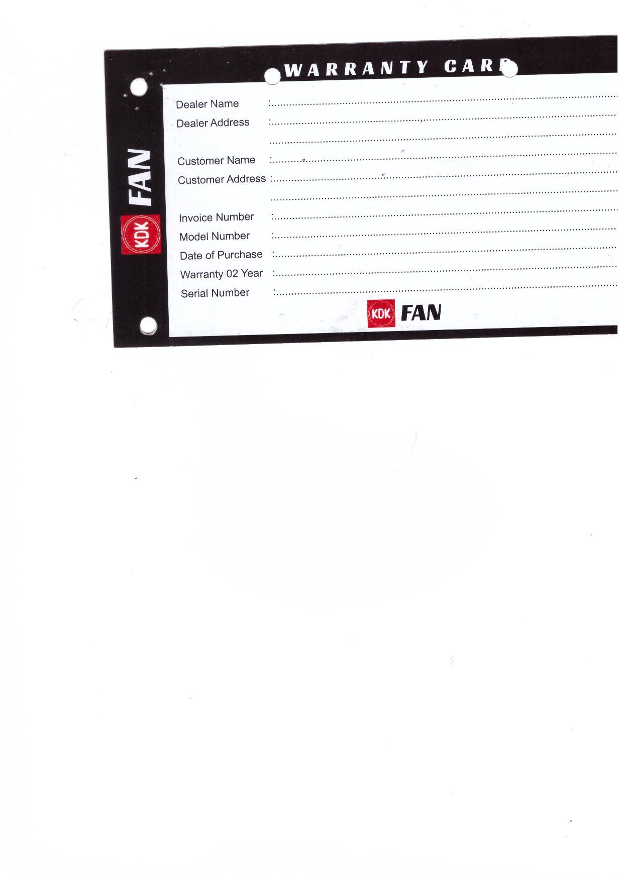 Warranty Front