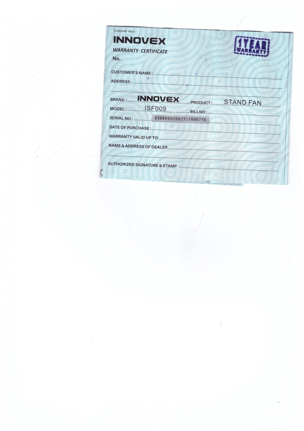 Warranty Front