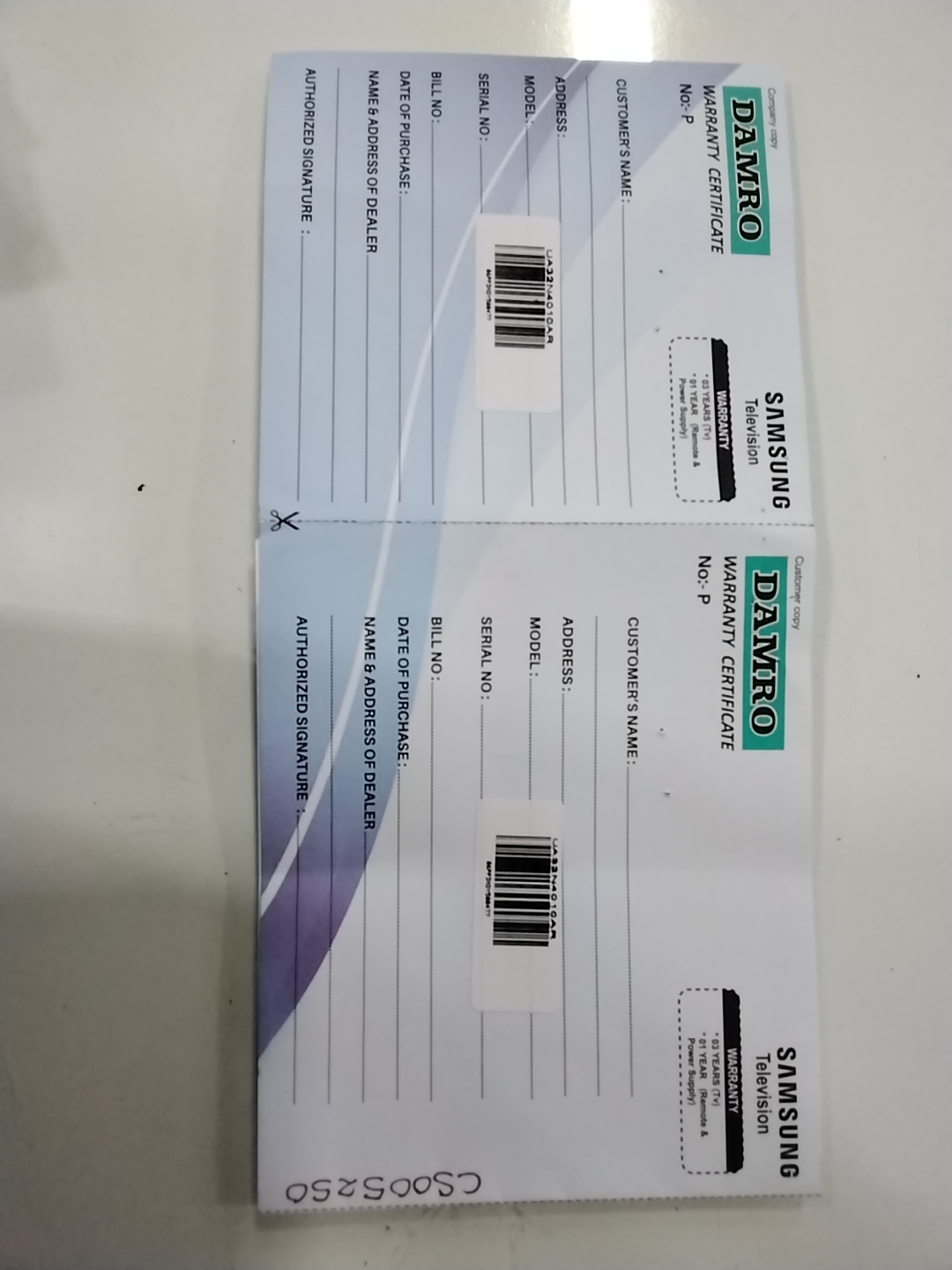 Warranty Front