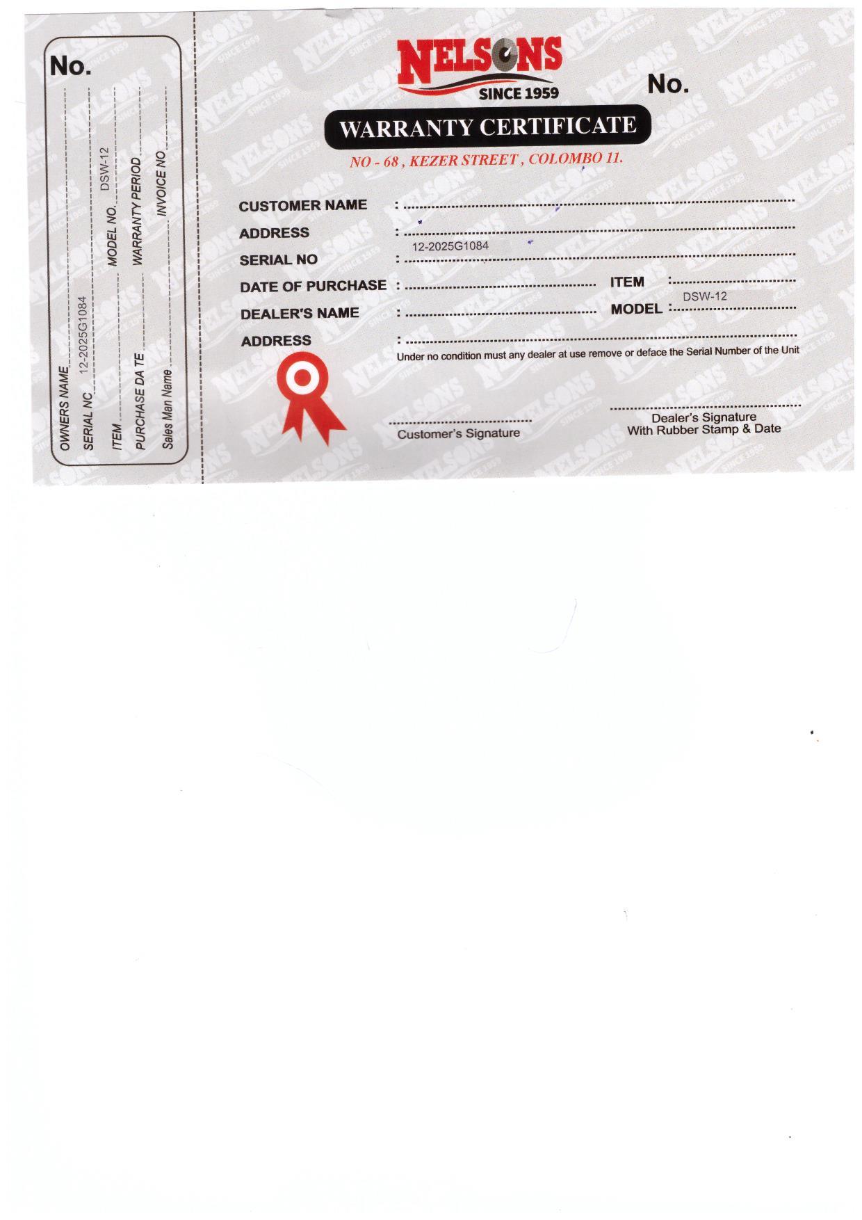 Warranty Front