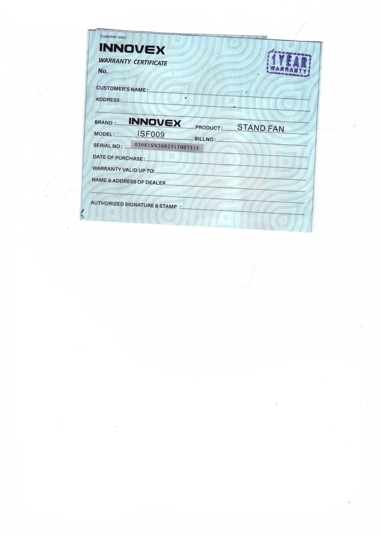 Warranty Front