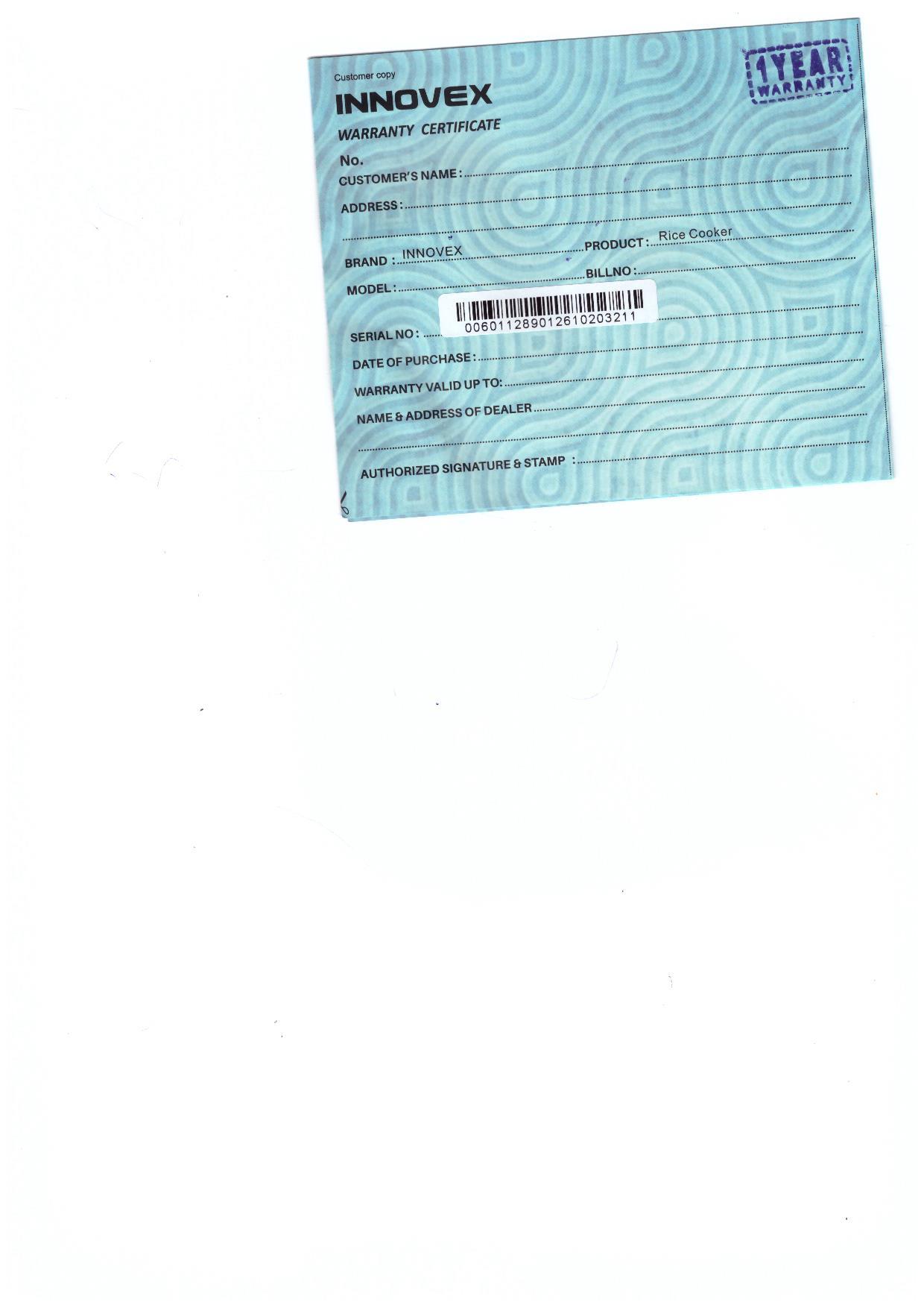 Warranty Front