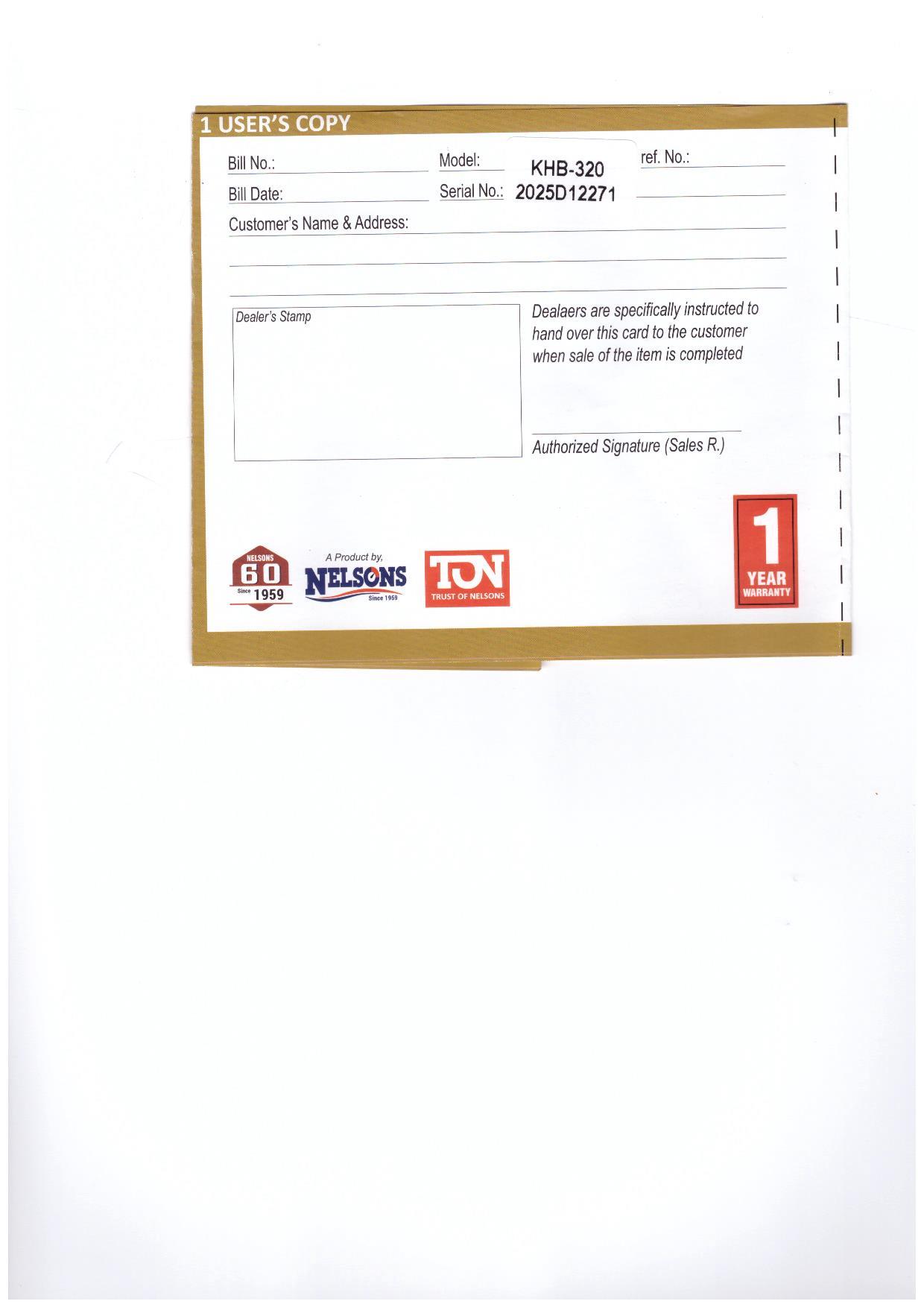 Warranty Front